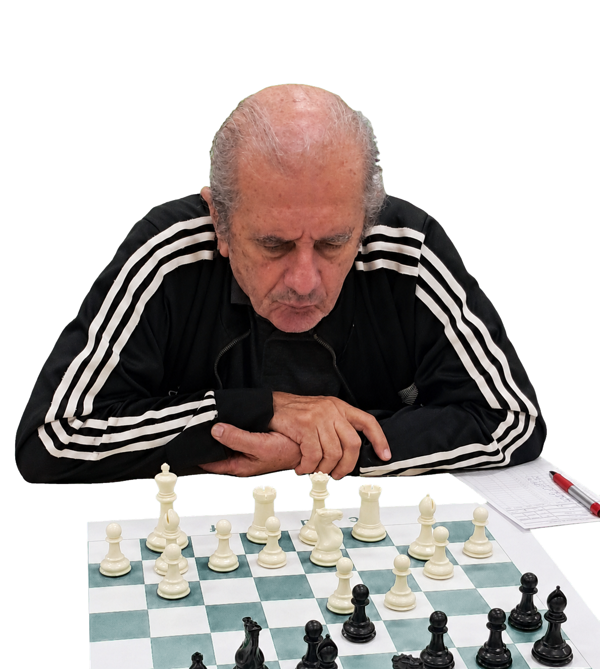 FM Máximo Valério Macedo durante partida de xadrez